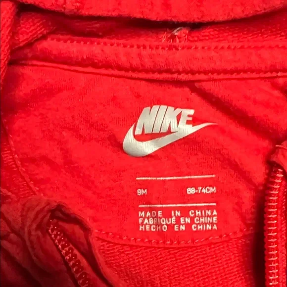 Nike Red and Black Kids Footie One Piece - Picture 2 of 5